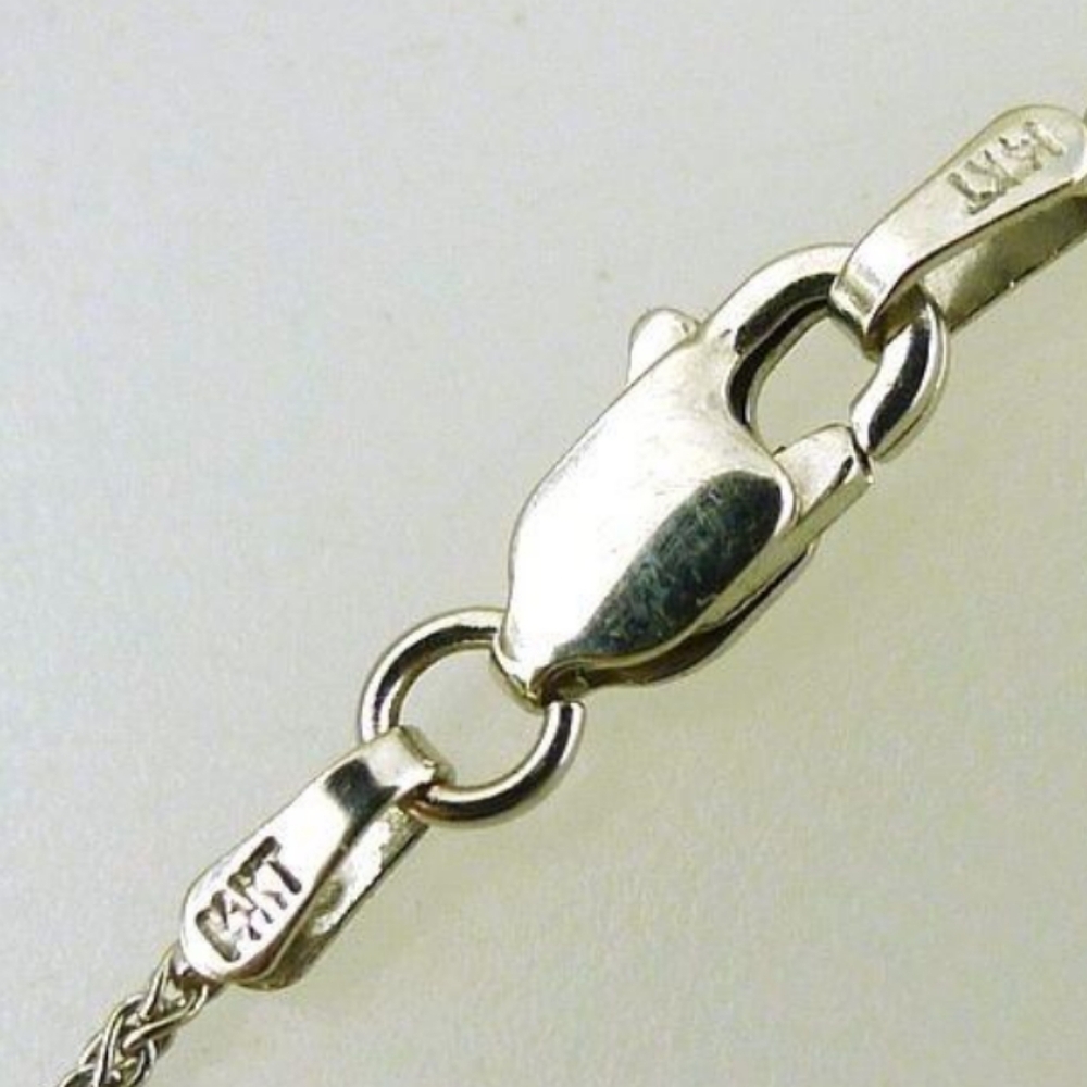 14k Solid White Gold Necklace With 14k Gold Pendant & 9mm Genuine Pearl Quartz - Picture 11 of 13